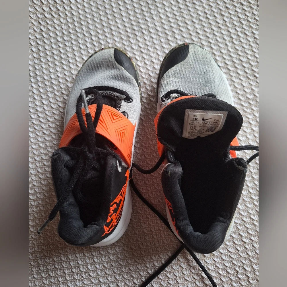 Nike Kids' Sneakers in Orange, Black, and Gray